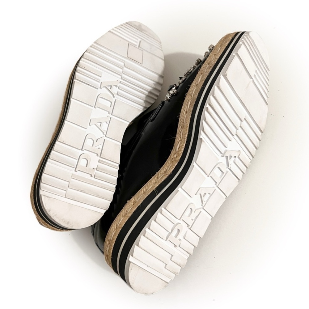 Prada Black Platform Sneakers with Embellishments - Picture 4 of 9